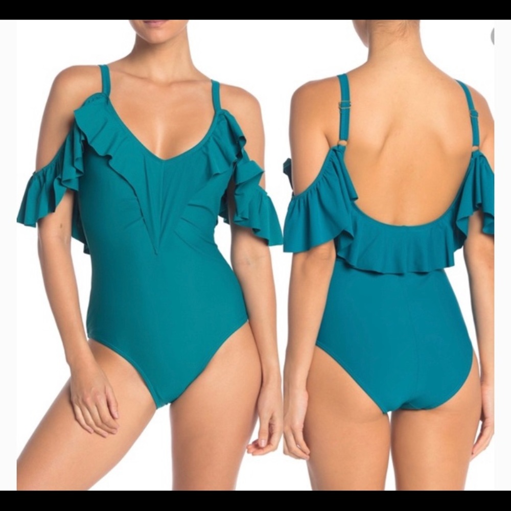 NICOLE MILLER COLD SHOULDER SWIMSUIT